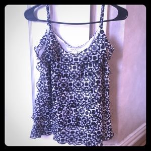 WHBM black & white dressy camisole